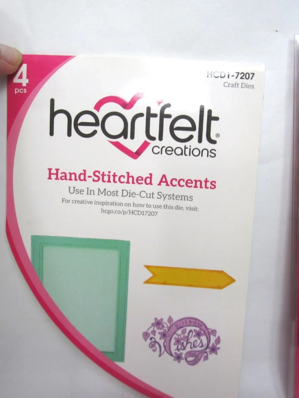 Heartfelt Creations Hand-Stitched Accents 4 Pcs HCD1-7207